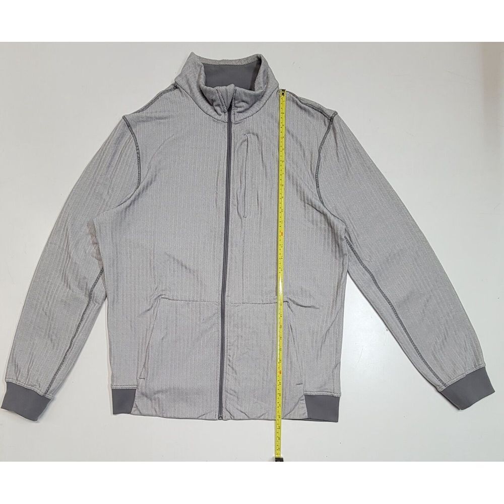 Lululemon men's Textured Tech Bomber‎ Jacket Gray XL Hike Yoga Run Fitness EUC